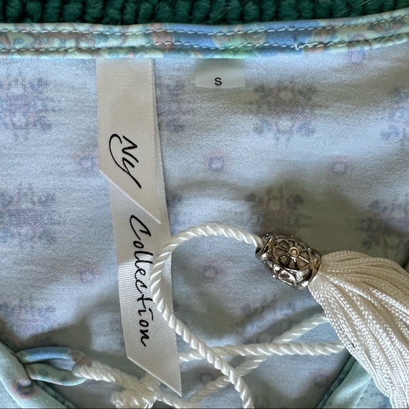 NY Collection Peasant Mixed Print Top Mini Dress • Size Small, runs large as top - Picture 7 of 7